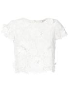 Milly - Cropped Floral Top - Women - Polyester - 2, White, Polyester