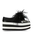 Andrea Bogosian Leather Apliqué Flatform - Black