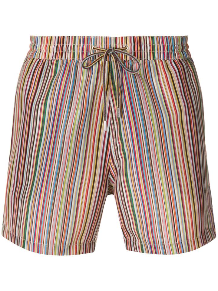 Paul Smith Striped Swim Shorts - Red