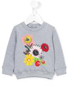 Stella Mccartney Kids - Floral Print Sweatshirt - Kids - Cotton - 9 Mth, Grey