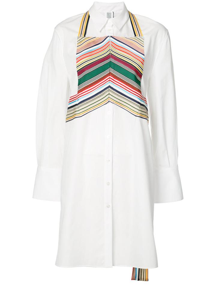 Rosie Assoulin Geometric Panel Elongated Shirt, Women's, Size: Small, White, Cotton