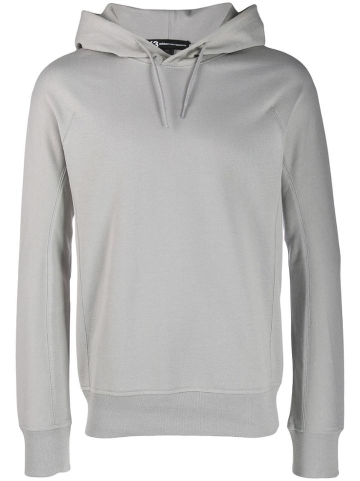 Y-3 Logo Printed Hoodie - Grey
