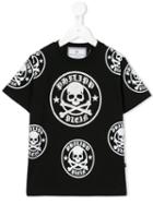 Philipp Plein Kids Skull And Crossbones T-shirt, Boy's, Size: 6 Yrs, Black