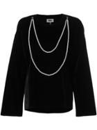 Mm6 Maison Margiela Draped Pearl Chain Top - Black