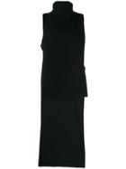 Y's Layered Roll Neck Dress - Black