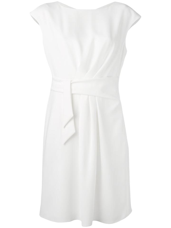 Armani Collezioni Belted Draped Dress - White