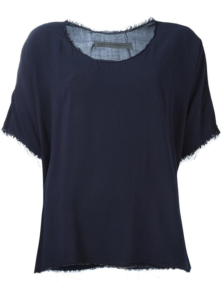 Raquel Allegra Raw Edge Top, Women's, Size: 3, Blue, Rayon