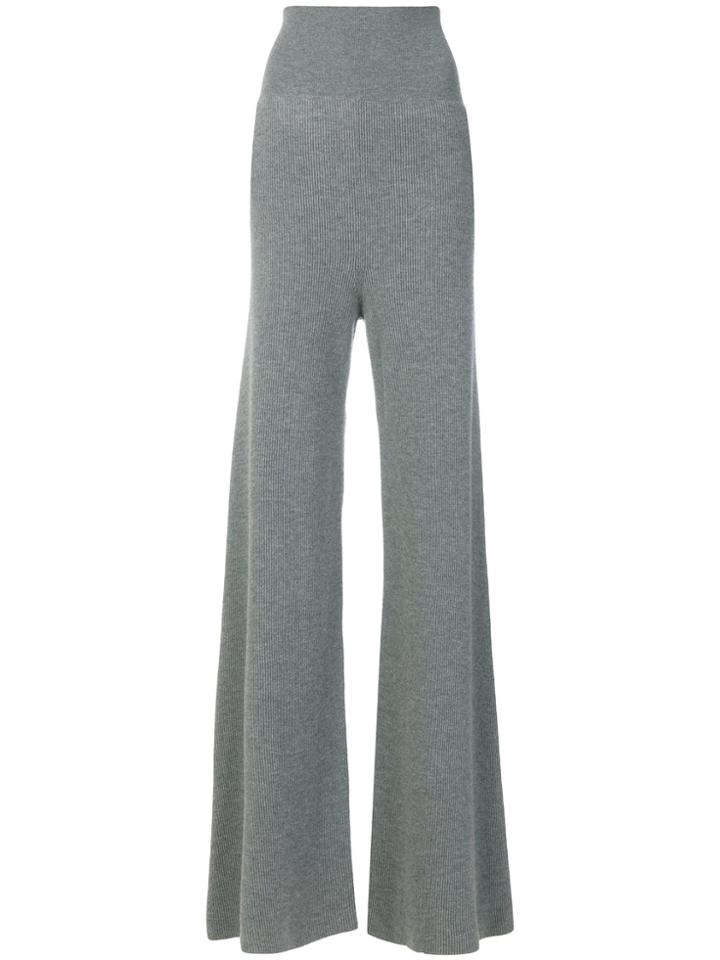 Stella Mccartney Ribbed Wide-leg Trousers - Grey