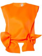 Maison Rabih Kayrouz Bow Tank, Women's, Size: 36, Yellow/orange, Polyester/silk