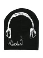 Moschino Kids Headphones Print Beanie, Boy's, Black