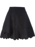 See By Chloé Scalloped Hem Skirt, Women's, Size: 40, Black, Cotton
