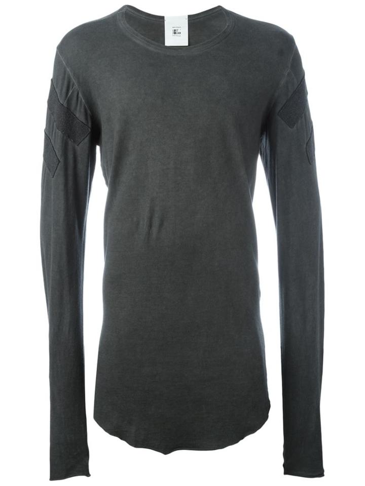 Lost & Found Rooms Patched Long Sleeve T-shirt, Men's, Size: Xs, Grey, Cotton