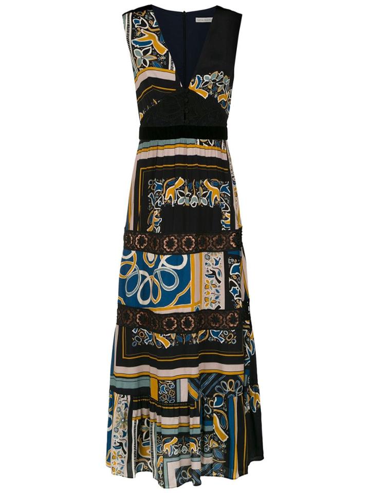 Martha Medeiros Long Printed Dress - Black