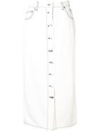 Msgm Buttoned Front Denim Skirt - White
