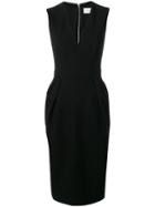 Victoria Beckham V-neck Fitted Dress - Black