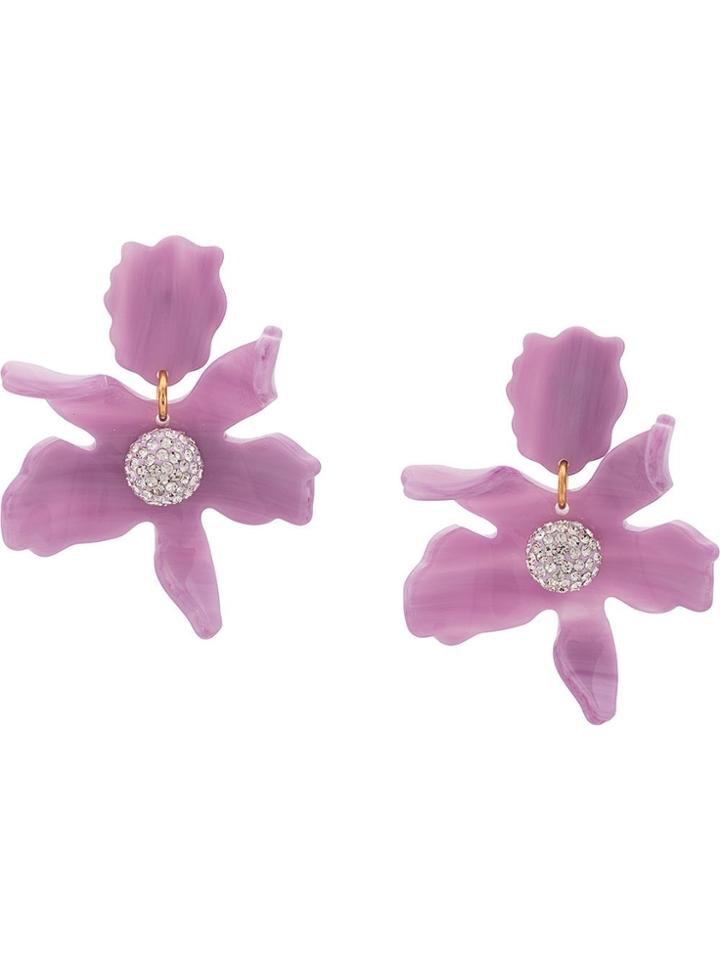 Lele Sadoughi Crystal Lily Earrings - Purple