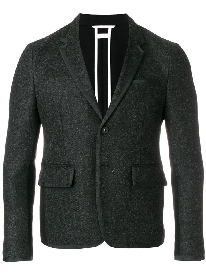 Thom Browne Bicolor High-armhole Wool Sport Coat - Grey