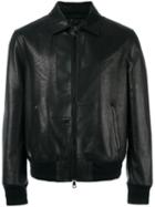 Neil Barrett Lightning Bolt Leather Jacket, Men's, Size: Medium, Black, Leather/viscose/polyester/spandex/elastane
