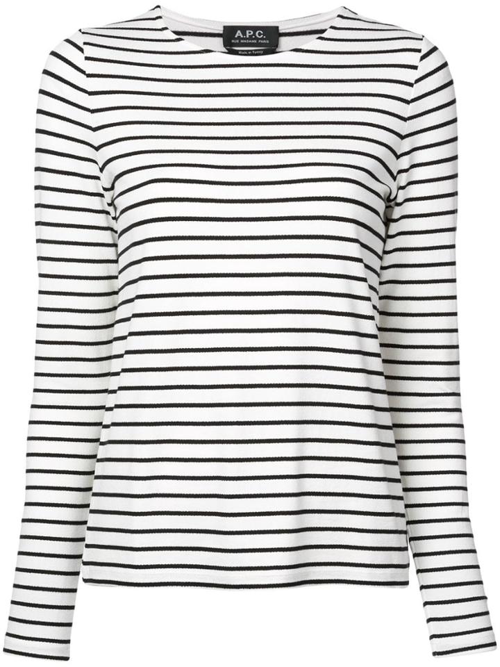 A.p.c. Striped Long-sleeve Top - White