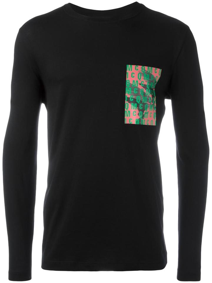 Mcq Alexander Mcqueen Logo Print Longsleeved T-shirt, Men's, Size: Large, Black, Cotton