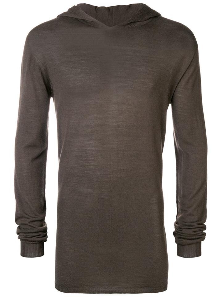 Rick Owens Hooded Sweater - Brown