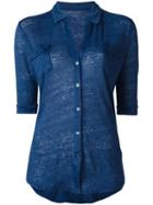 Majestic Filatures Knitted Shirt, Women's, Size: Ii, Blue, Linen/flax