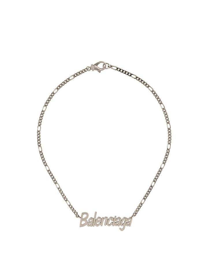 Balenciaga Typo Necklace - Silver