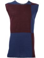 Comme Des Garçons Vintage Colour Block Knit Top - Pink & Purple