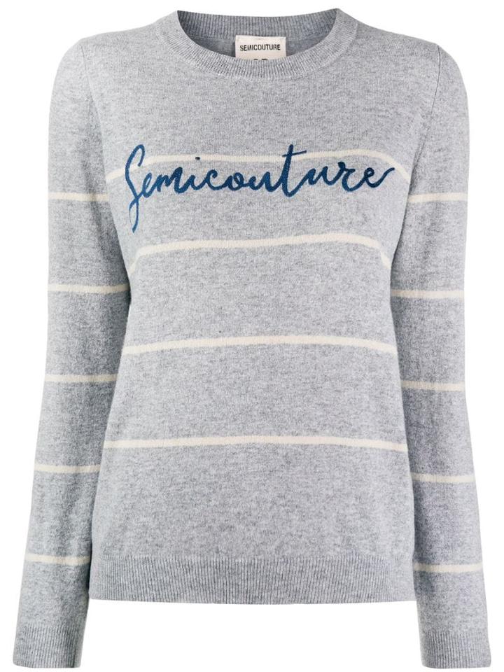 Semicouture Striped Jumper - Grey