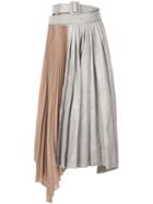 System Asymmetric Pleated Skirt - Grey