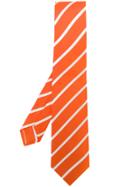 Kiton Classic Striped Tie - Yellow & Orange