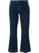 Victoria Beckham Denim Flared Cropped Jeans, Women's, Size: 27, Blue, Cotton/polyester/spandex/elastane
