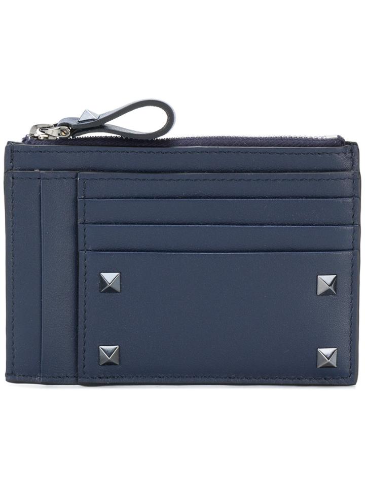 Valentino Valentino Garavani Rockstud Card Holder Coin Case - Blue