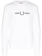 Fred Perry Logo Print Sweatshirt - White