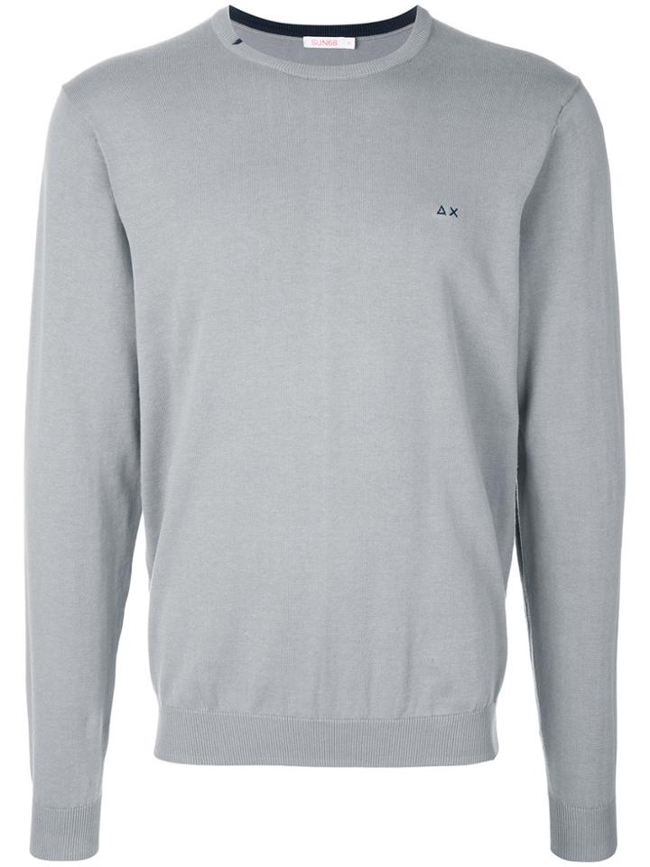 Sun 68 Elbow Patch Sweatshirt - Blue