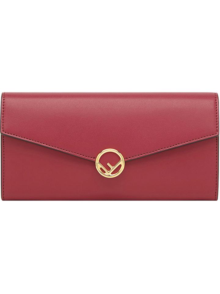 Fendi Logo Envelope Wallet - Red