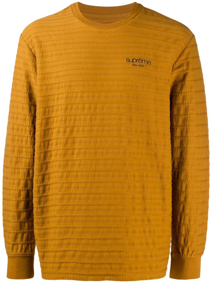 Supreme Rope Stripe Ls Top - Brown