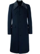 J.w.anderson Studded Collar Coat, Men's, Size: 46, Blue, Polyamide/viscose/wool
