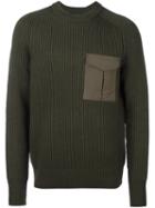 Rag & Bone Front Pocket Jumper, Men's, Size: Large, Green, Wool