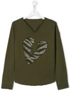 Zadig & Voltaire Kids Teen Heart Embellished Sweatshirt - Green