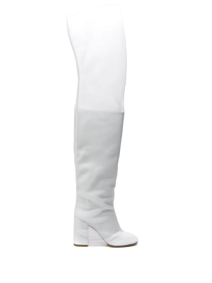 Mm6 Maison Margiela Over-the-knee Covered Boots - White