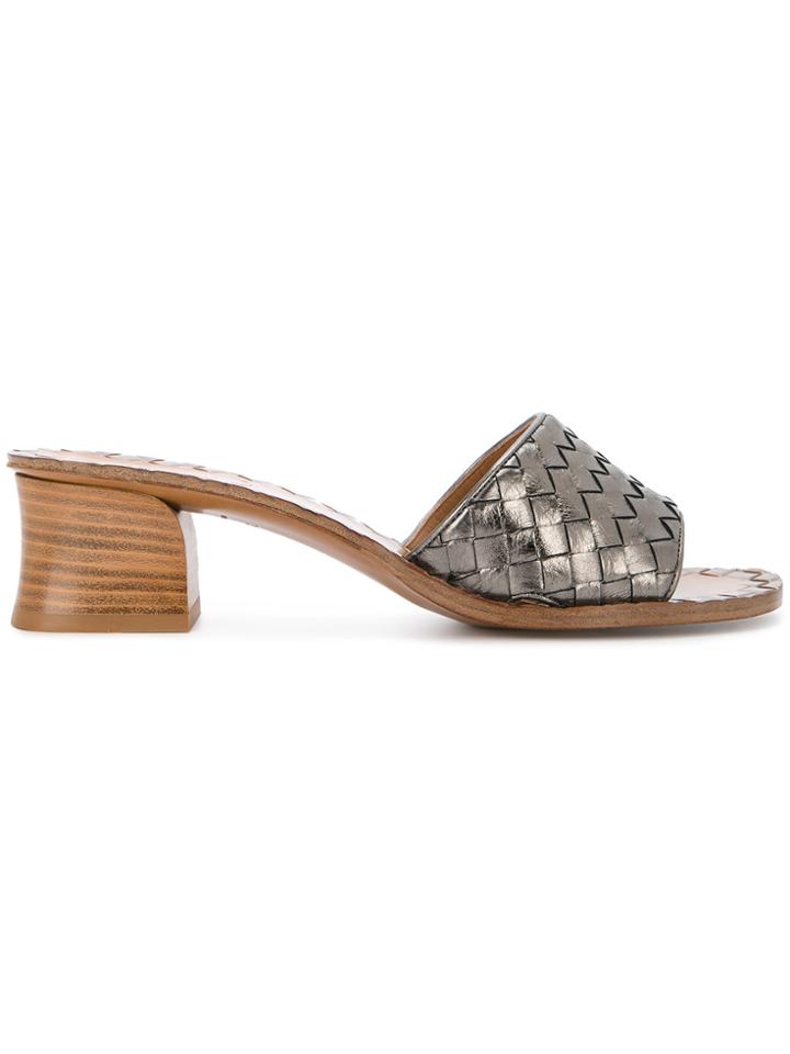 Bottega Veneta Intrecciato Mules - Metallic