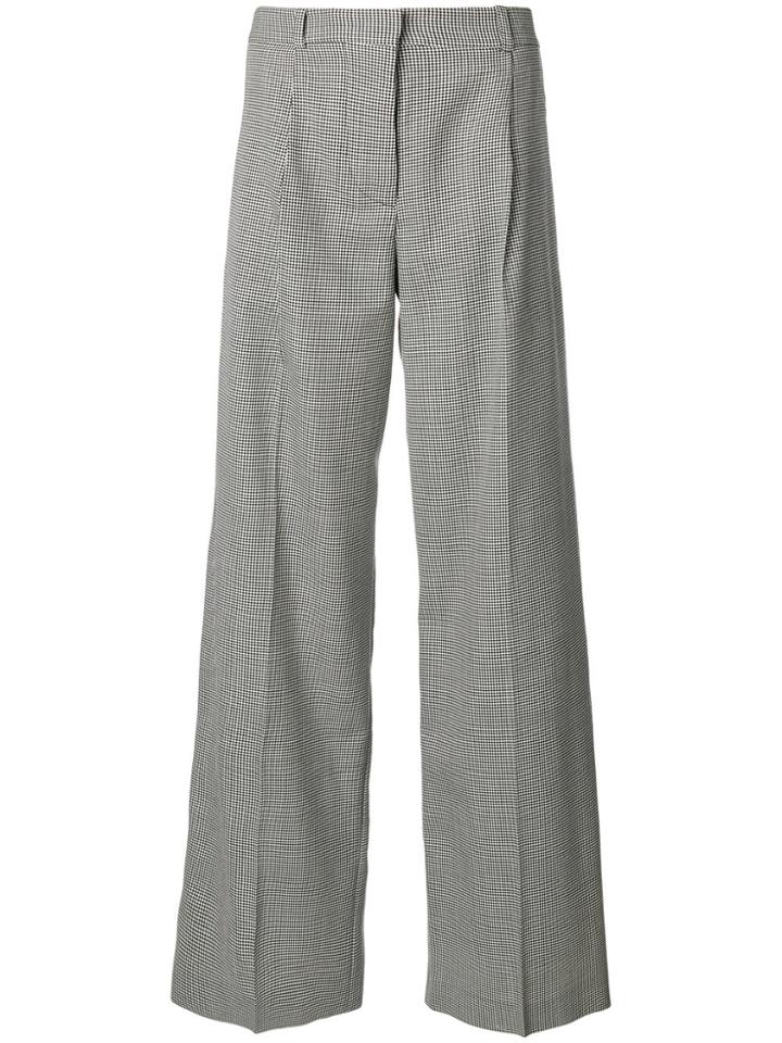 Victoria Beckham Houndstooth Pattern Trousers - Black