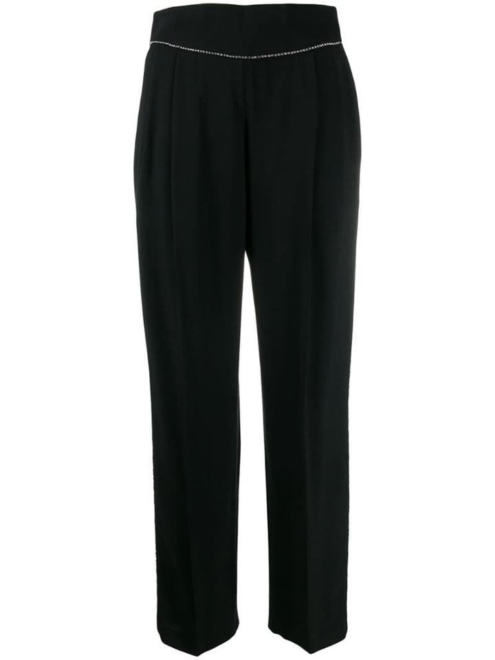Msgm Crystal Embellished Trousers - Black