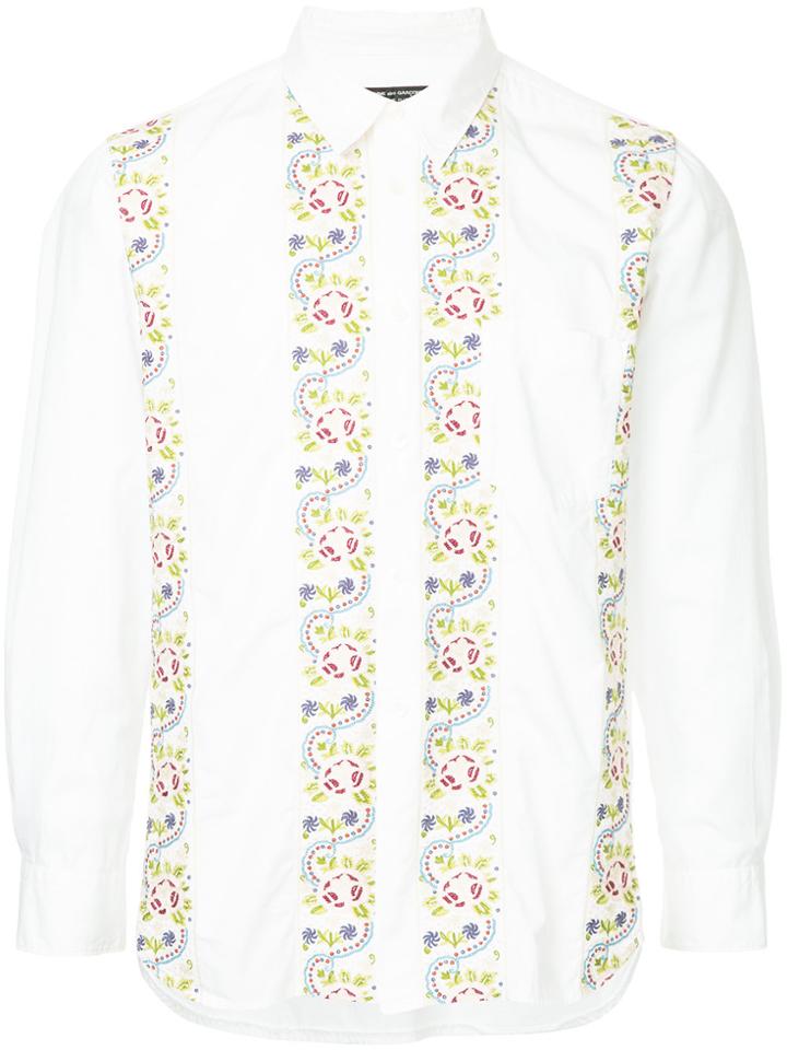 Comme Des Garçons Vintage Embroidered Stripes Shirt - White