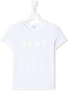Dkny Kids Metallic Logo T-shirt - White
