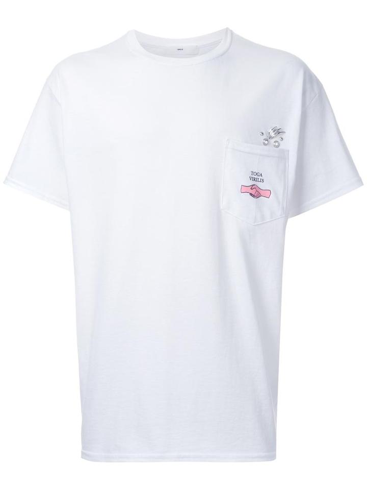 Toga Stud Detail T-shirt, Men's, Size: 46, White, Cotton