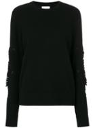 Barrie Romantic Timeless Cashmere Round Neck Pullover - Black