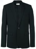 Saint Laurent Single Breasted Blazer, Men's, Size: 50, Blue, Silk/cotton/virgin Wool