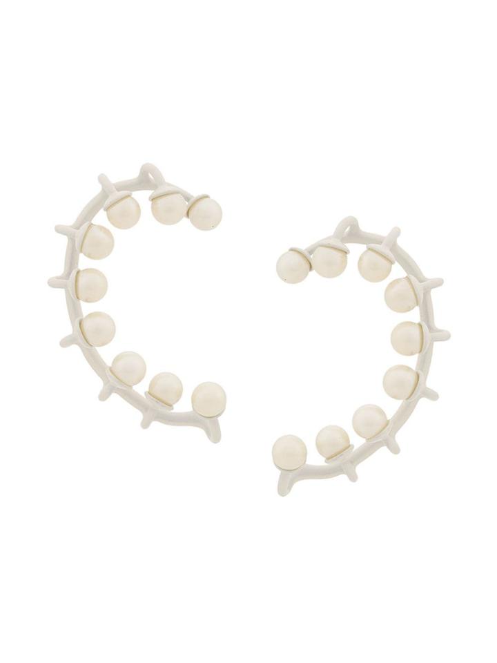Mugler Pearl Ear Cuff - White